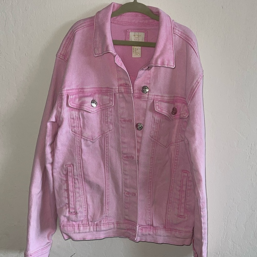 Girls pink denim jacket